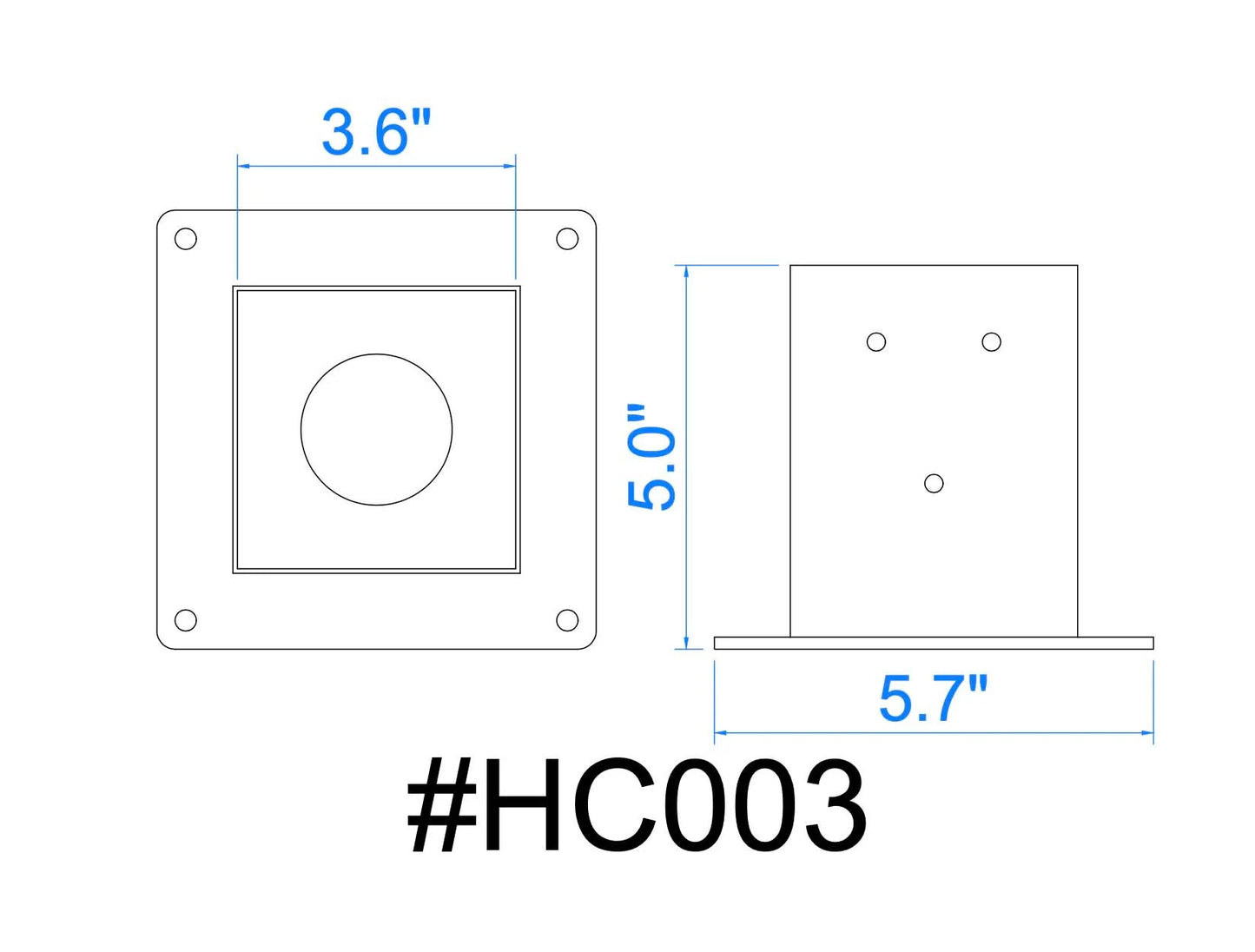 White Mailbox Bracket for 4x4 Wood Post, #HC006