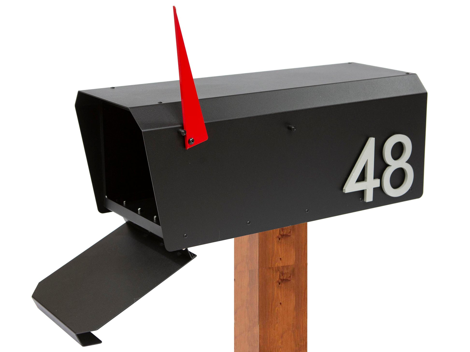 Small Chamfered Mailbox, Post-Mounted Modern Design #HC300 – Rudca