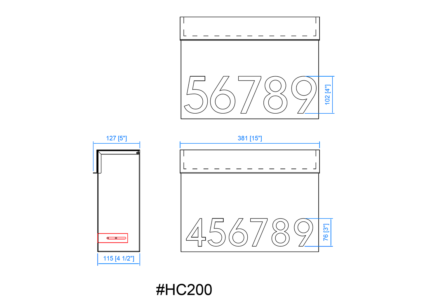 Wall-Mounted Modern Mailbox #HC200